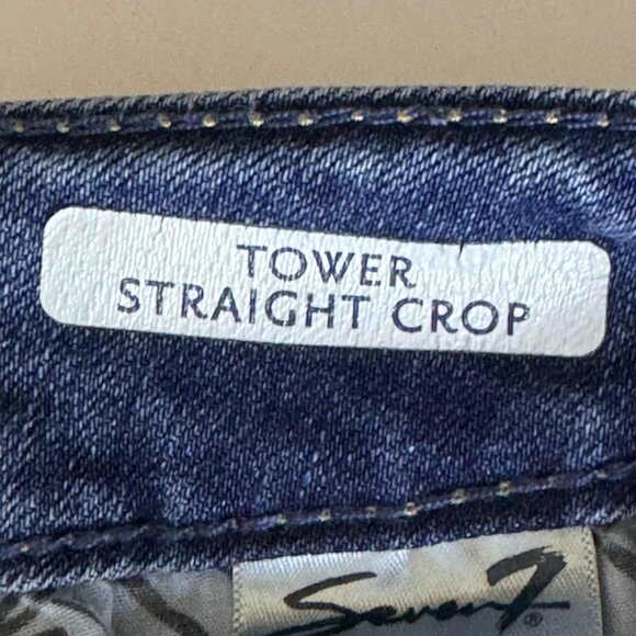 Seven7 Tower Straight Crop Jeans | Size 4 | Blue Stretch Denim - Picture 7 of 10